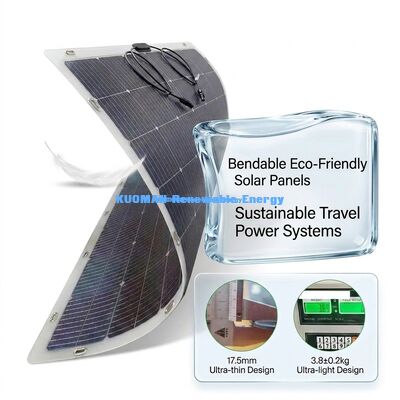 IP67 방수 200W 전력 출력 360° 굽힐 수 있는 유연한 쌍면 태양 패널 RV 가정 및 여행용