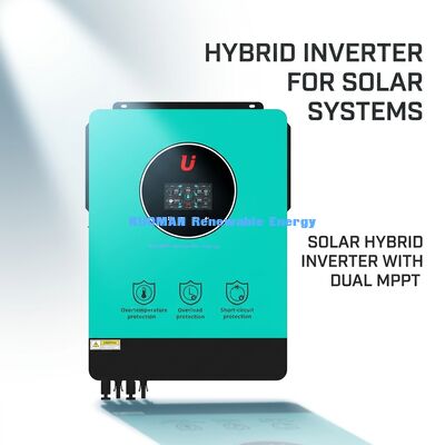 98% 효율 및 온/오프 그리드 시스템용 트리플 보호 기능이 있는 10KW 하이브리드 태양광 인버터