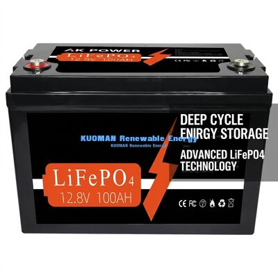 12V 100Ah 1280Wh 리튬 배터리, 에너지 저장 및 골프 카트 전원용 8000 사이클 수명 딥 사이클