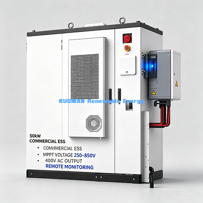 Certified IEC UN38.3 Commercial Energy Storage Cabinet Wide Temp -30~50℃ Industrial Solar Battery Pack