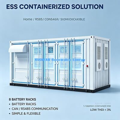 ESSC0500A-1106 컨테이너 에너지 저장 500kW 저 THDi 네트워크 친화적 상업 에너지 저장