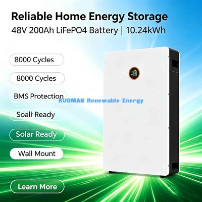 15kWh 48V 300Ah LiFePO4 벽걸이형 가정용 배터리 – OEM/ODM 지원 8000 사이클
