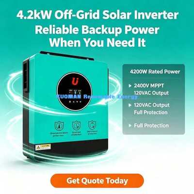 4200W MPPT 태양 전지 하이브리드 인버터 60-450VDC PV 입력 120A 태양 전지 충전 전류