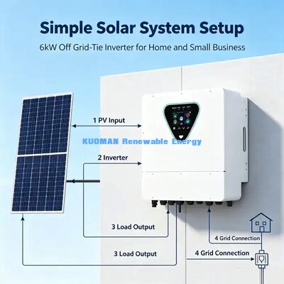 가정용 에너지 저장 6KW 하이브리드 태양광 인버터 그리드 타이 및 오프 그리드 듀얼 모드