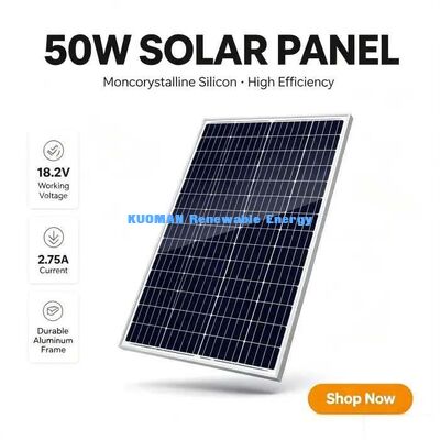 50W 고효율 태양 전지 패널 700V 시스템 전압 등급 안전 전력