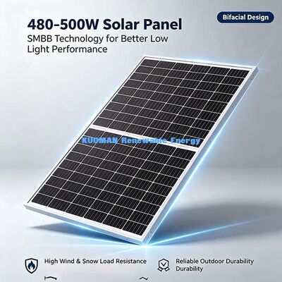 N형 양면 태양 전지 패널 480W-500W, 신뢰성 있는 품질 보장