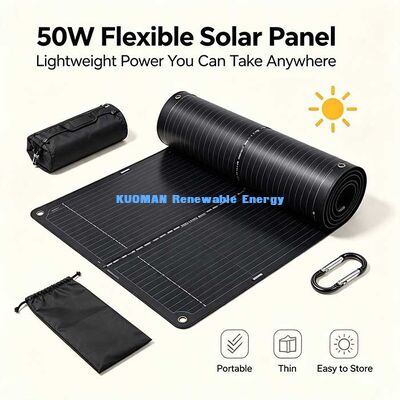 50W 탄소 섬유로 강화된 유연 태양 전지 패널, 캠퍼, 요트 및 발코니용 반 랙 접이식 태양 전지 키트