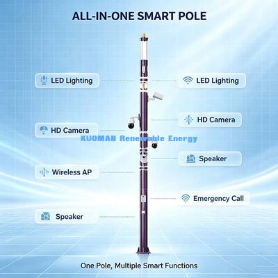 카메라, WiFi, SOS 및 공공 조명이 포함된 실외 LED 스마트 폴