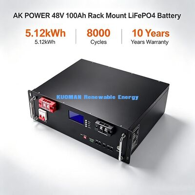 51.2V 100Ah 월 마운트 LiFePO4 배터리 5.12kWh