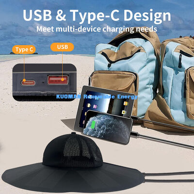 KM 신형 접이식 휴대용 충전식 태양광 모자