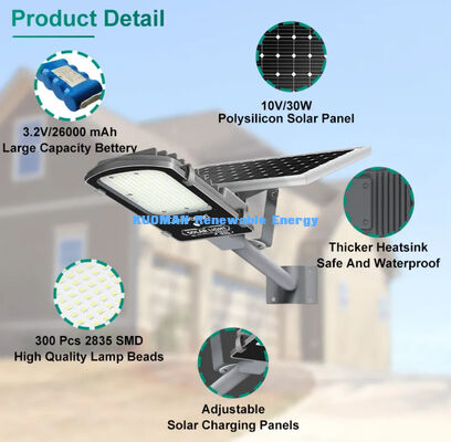 IP65 Waterproof LED street light 300w 500w outdoor split solar street light with solar panel