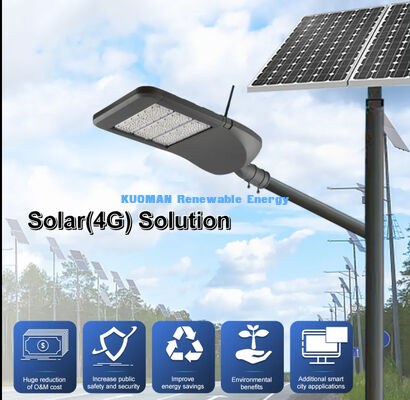 4G IoT, 중앙 관리 및 IP66 방수 기능을 갖춘 스마트 태양광 가로등 (스마트 시티용)
