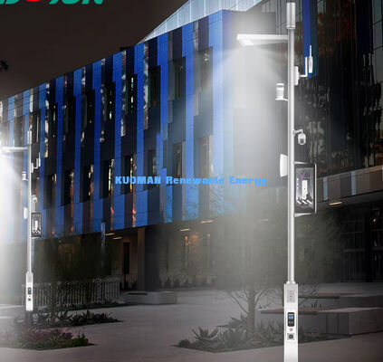 스마트 도시 조명 기둥을 위한 스마트 LED 거리 라이트와 리모컨 50000h 수명 및 4G PTZ IP 카메라