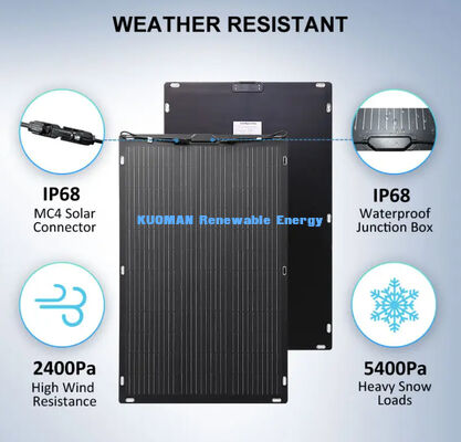 플렉서블 홈 여행 RV 양면성 플렉서블 태양 전지 패널 200W FFC 및 탄소 섬유