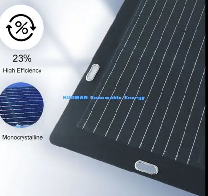 Black 50W Semi Flexible Solar Panel Battery Charger For Backpacks