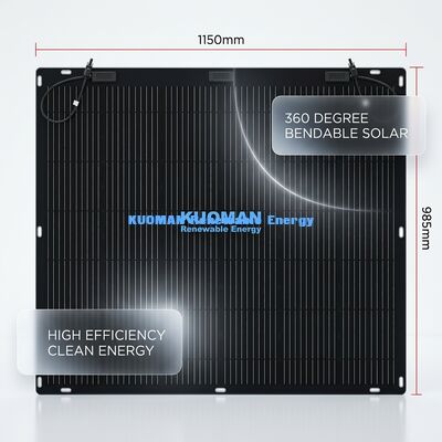 200W 환경 친화적 인 유연 태양 전지 패널 IP67 등급 조크션 박스