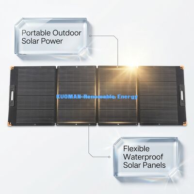 300‑400W 접이식 휴대용 태양광 충전기 패널, 실외 및 가정 백업용 독립형 태양광 발전