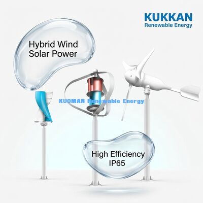 100W-200W 풍력-태양광 하이브리드 가로등 (IP65 방수, 연중무휴 12시간 작동, 오프그리드 도로용)