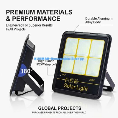 IP65 방수 200W-400W 태양광 투광등, 15000LM 고휘도 LED 태양광 정원 투광등