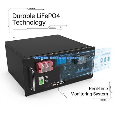 KM 48V 200Ah LiFePO4 가정용 배터리 저장장치 10.24 kWh 용량 및 주택용 에너지 저장장치 8000+ 사이클