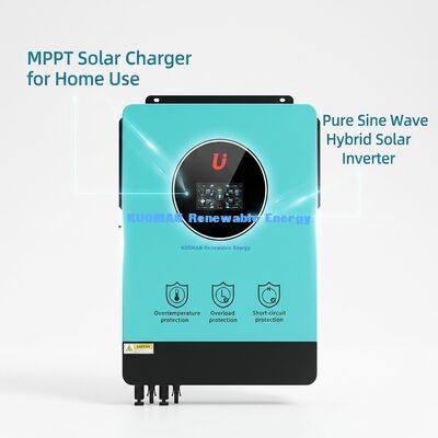 98% 효율 및 온/오프 그리드 시스템용 트리플 보호 기능이 있는 10KW 하이브리드 태양광 인버터