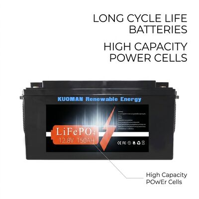 KM 배터리 1920Wh 12V 150Ah 리?? 배터리 에너지 저장 및 RV / 포크리프트 / 골프 카트 / 요트 전원을 위해 8000 주기로 깊은 사이클