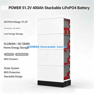 51.2V Stackable LiFePO4 Battery 10.24kWh–30.72kWh | Home Solar Energy Storage 10-Year Warranty