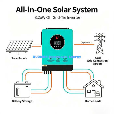 높은 효율성 98% DC에서 AC 8.2kW 하이브리드 태양광 인버터 오프 그리드 백업 전력