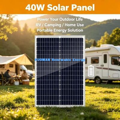 가벼운 40W 단결성 태양 전지 패널 설치가 쉬운 12V 오프그리드 충전 장치