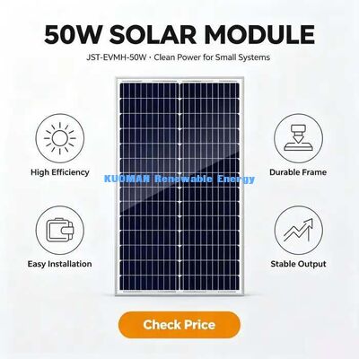 배 및 정원 조명용 무거운 50W 태양 전지 패널 알루미늄 프레임 온화 유리