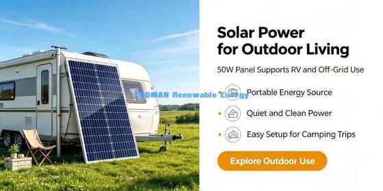 50W 고효율 태양 전지 패널 700V 시스템 전압 등급 안전 전력