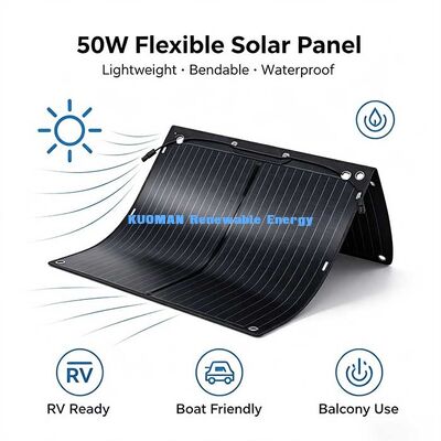 50W 탄소 섬유로 강화된 유연 태양 전지 패널, 캠퍼, 요트 및 발코니용 반 랙 접이식 태양 전지 키트
