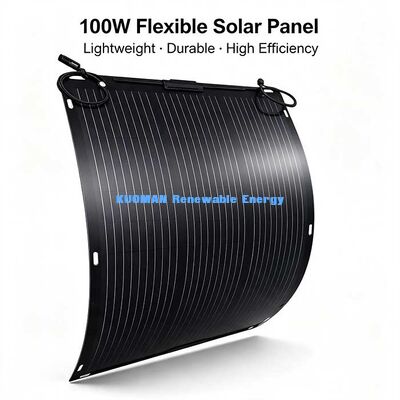 105W 블랙 PET 플렉시블 태양광 패널, 발코니, 캠핑카 및 오버랜딩용 고효율 태양광 모듈