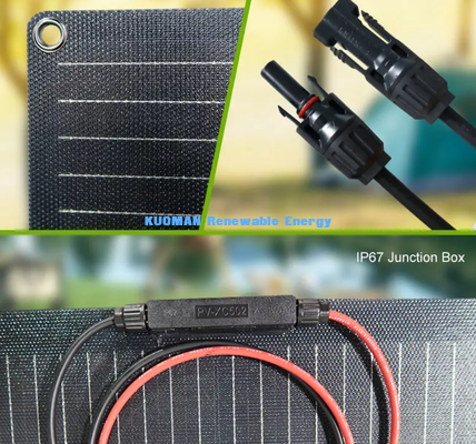 MC4 커넥터가 있는 200W 플렉시블 태양광 패널, 캠핑카, 요트, 발코니 태양광 설치용 방수 얇은 태양광 모듈
