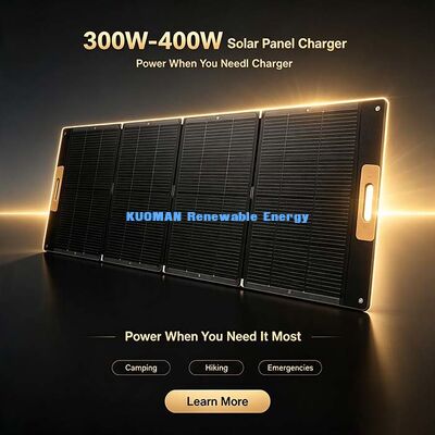 400W 접이식 휴대용 태양광 충전기 패널, RV 및 비상 백업용 IP67 방수 태양광 키트