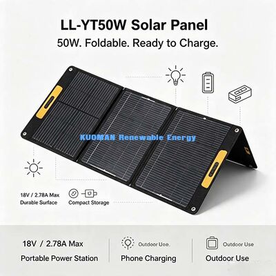 60W 컴팩트 접이식 태양전지 충전기, 캠핑 및 전력 중단 백업을위한 오프 그리드 태양 전지 패널
