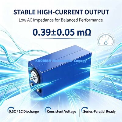 신형 100Ah 3.2V LiFePO4 프리즘 배터리, 6000 사이클 80% SOH 리튬 저장 셀 (오프그리드 태양광 발전소용)